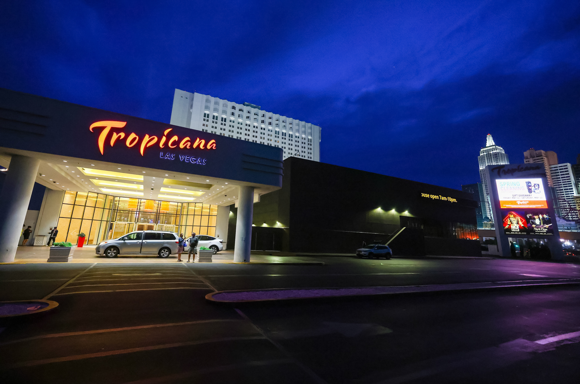 Tropicana hotel-casino seen on Tuesday, May 9, 2023. (Jeff Scheid/The Nevada Independent)